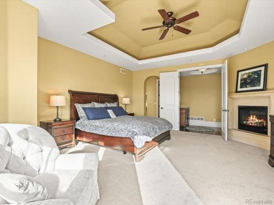 Bedroom, Fireplace, Interior