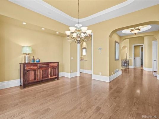 Chandelier, Interior, Recessed Lighting, Wood Texture Flooring