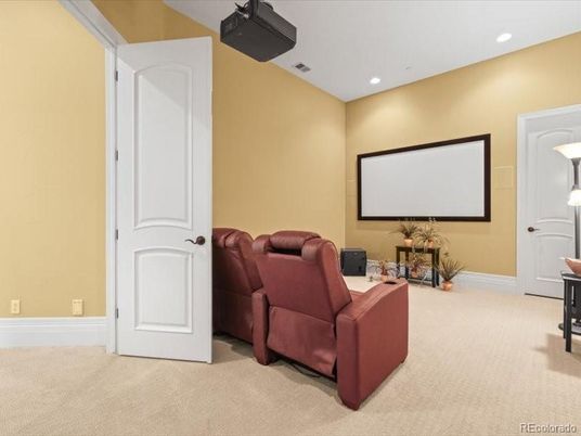 Interior, Projection Screen, Recessed Lighting, Theatre Room