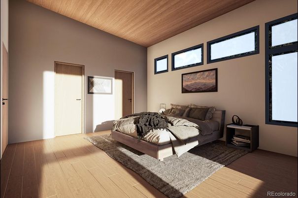 Bedroom, Interior, Wooden Ceilings, Wood Texture Flooring