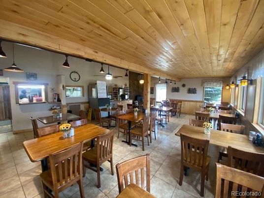 Dining room, Interior, Pendant Lights, Wooden Ceilings