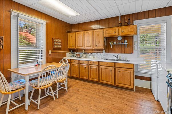 Dining room, Interior, Kitchen, Wood Texture Flooring, Wooden Walls
