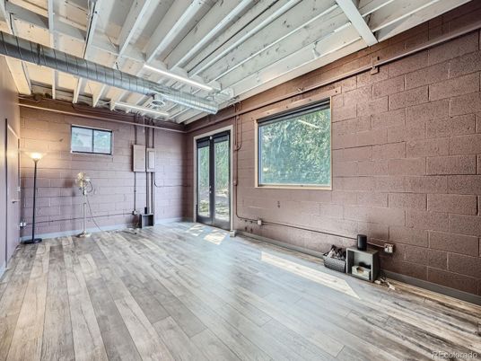 Empty room, Interior, Stone Walls, Wood Texture Flooring