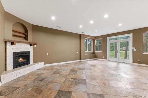 Empty room, Fireplace, Interior, Recessed Lighting