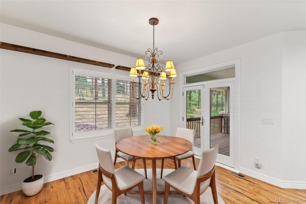 Chandelier, Dining room, Interior, Wood Texture Flooring