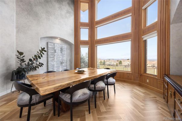 Dining room, Interior, Wood Texture Flooring