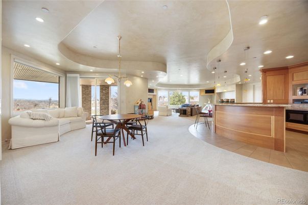 Dining room, Interior, Kitchen, Living room, Pendant Lights, Recessed Lighting, Stainless Steel Appliances