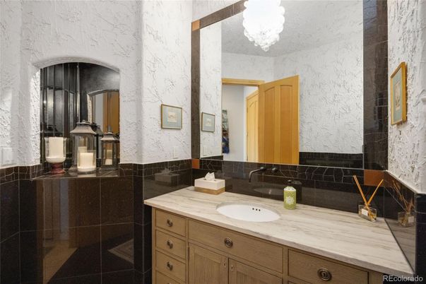 Bathroom, Chandelier, Interior