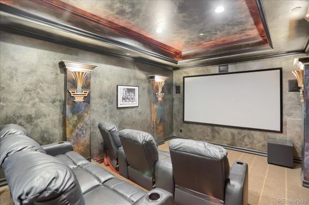 Home Theatre Room, Interior, Projection Screen, Recessed Lighting, Theatre Room