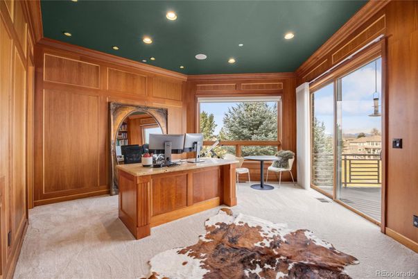 Home Office, Interior, Recessed Lighting, Wooden Walls