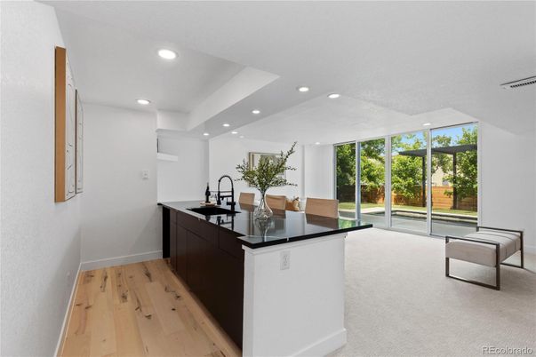 Interior, Kitchen, Recessed Lighting, Wood Texture Flooring