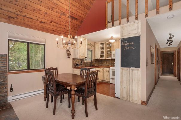 Chandelier, Dining room, Interior, Kitchen, Wooden Ceilings, Wood Texture Flooring