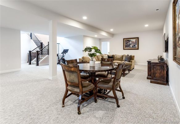 Dining room, Fitness Equipment, Interior, Living room, Recessed Lighting