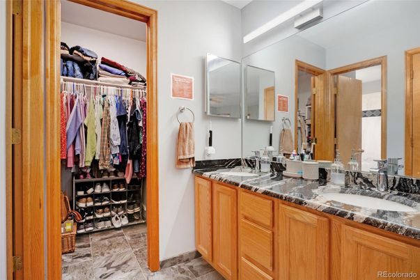 Bathroom, Dual Sink Vanities, Interior, Marble, Walk-in Closets