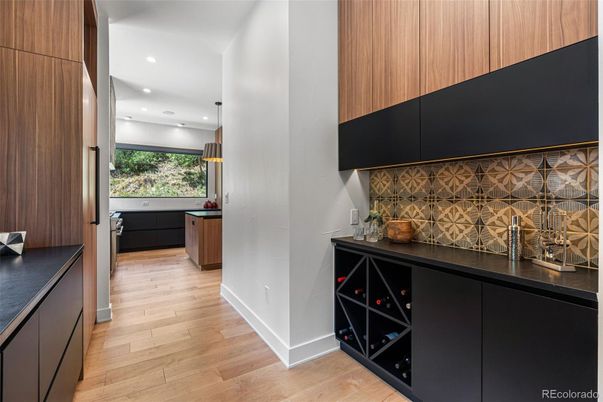 Interior, Pendant Lights, Recessed Lighting, Wine Storage, Wood Texture Flooring