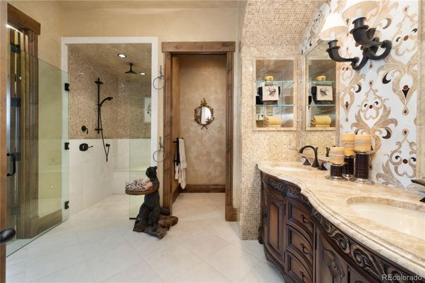 Bathroom, Dual Sink Vanities, Glass Shower, Interior