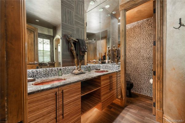 Bathroom, Dual Sink Vanities, Interior, Wood Texture Flooring