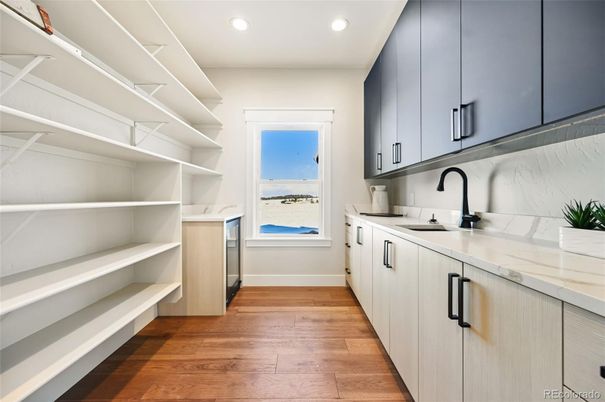 Interior, Kitchen, Recessed Lighting, Wood Texture Flooring