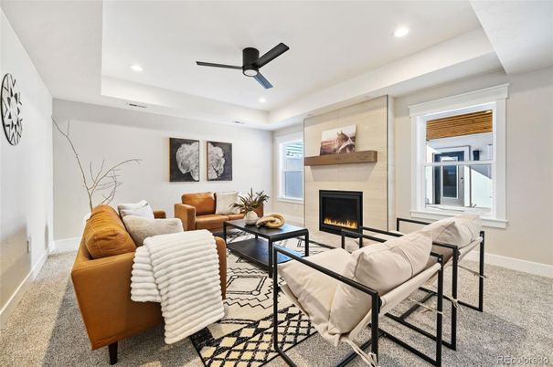 Fireplace, Interior, Living room, Recessed Lighting
