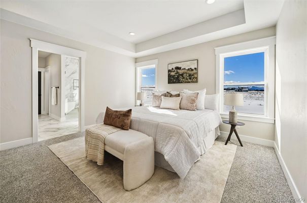 Bedroom, Interior, Marble, Recessed Lighting