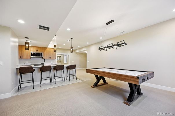 Billiard Table, Game Room, Interior, Kitchen, Pendant Lights, Recessed Lighting