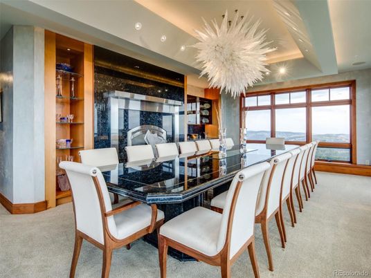 Chandelier, Dining room, Interior, Recessed Lighting
