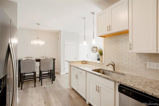 Interior, Kitchen, Pendant Lights, Wood Texture Flooring