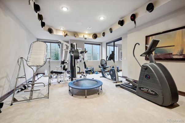 Fitness Equipment, Gym, Interior, Recessed Lighting