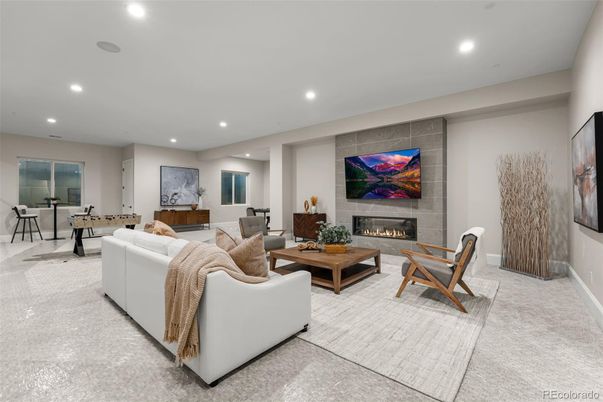 Fireplace, Interior, Living room, Recessed Lighting