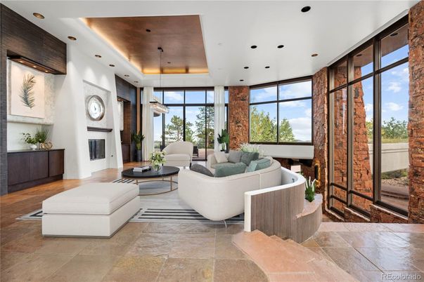 Fireplace, Interior, Living room, Pendant Lights, Recessed Lighting