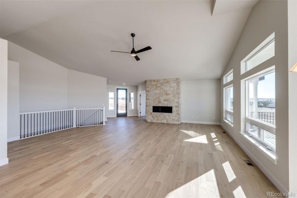 Empty room, Fireplace, Interior, Wood Texture Flooring