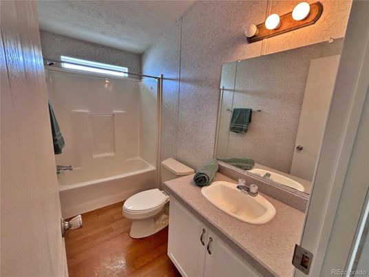 Bathroom, Glass Shower, Interior, Wood Texture Flooring