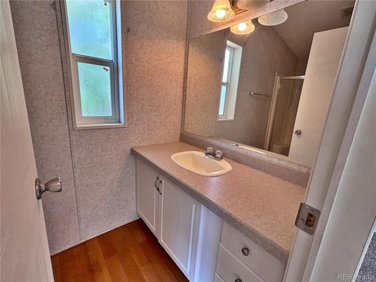 Bathroom, Dual Sink Vanities, Interior, Wood Texture Flooring