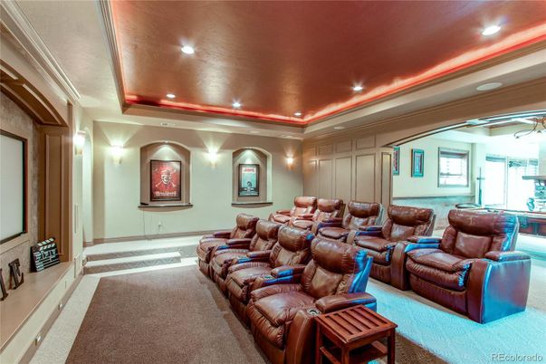 Home Theatre Room, Interior, Projection Screen, Recessed Lighting, Theatre Room