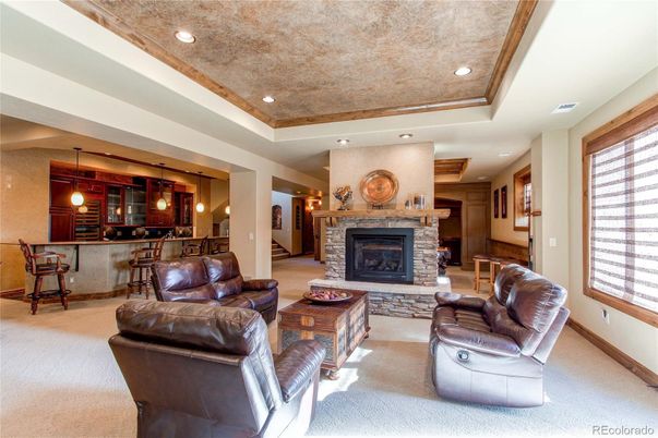 Fireplace, Interior, Living room, Pendant Lights, Recessed Lighting