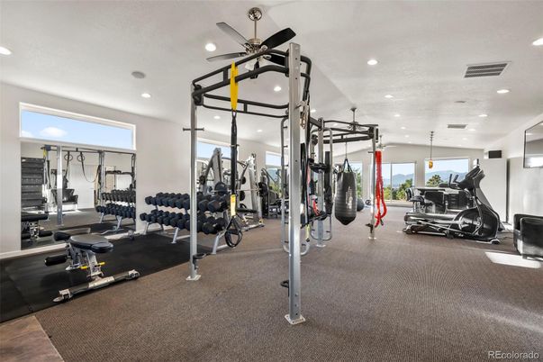 Fitness Equipment, Gym, Interior, Recessed Lighting