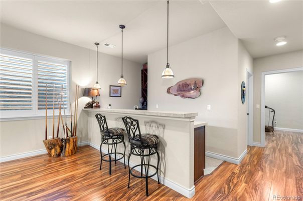 Interior, Pendant Lights, Recessed Lighting, Wood Texture Flooring