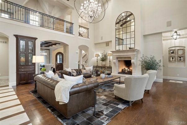 Chandelier, Fireplace, Interior, Living room, Wood Texture Flooring