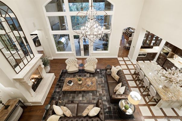 Chandelier, Fireplace, Interior, Living room, Wood Texture Flooring