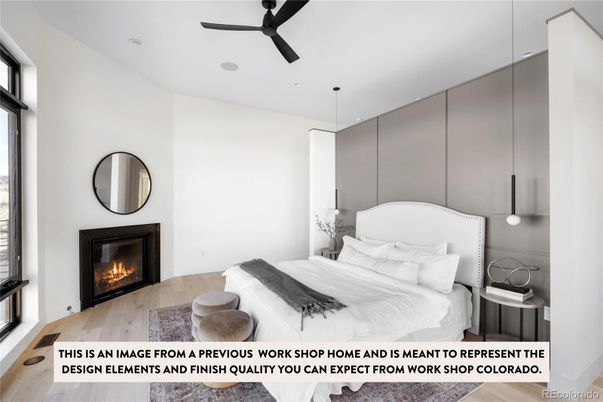 Bedroom, Fireplace, Interior, Wood Texture Flooring