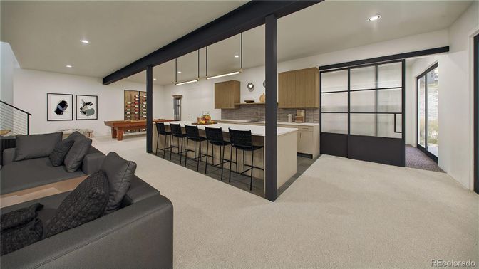 Interior, Kitchen, Living room, Pendant Lights, Recessed Lighting