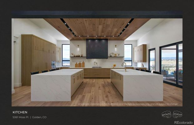 Interior, Kitchen, Recessed Lighting, Wooden Ceilings, Wood Texture Flooring
