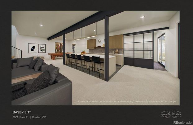 Interior, Kitchen, Living room, Recessed Lighting