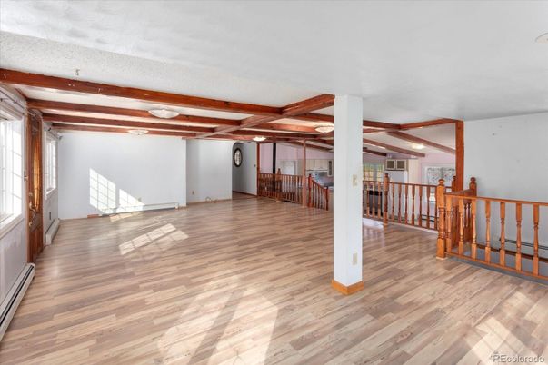 Empty room, Interior, Wooden Beams, Wood Texture Flooring