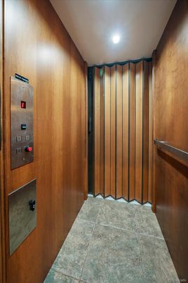 Elevator, Interior, Recessed Lighting, Wooden Walls