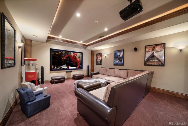 Home Theatre Room, Interior, Projection Screen, Recessed Lighting, Theatre Room