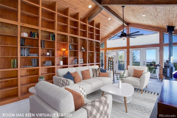 Interior, Living room, Recessed Lighting, Wooden Beams, Wooden Ceilings, Wood Texture Flooring