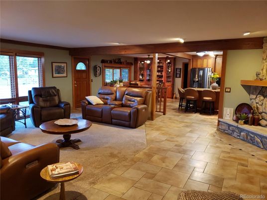 Dining room, Fireplace, Interior, Kitchen, Living room, Recessed Lighting