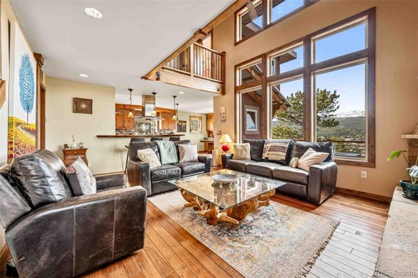 Interior, Kitchen, Living room, Pendant Lights, Recessed Lighting, Wood Texture Flooring
