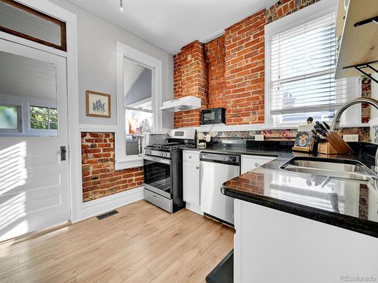 Interior, Kitchen, Stone Walls, Wood Texture Flooring